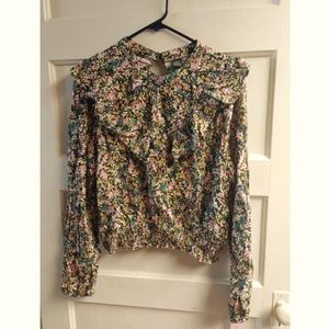 Wild Fable floral blouse w/ruffles